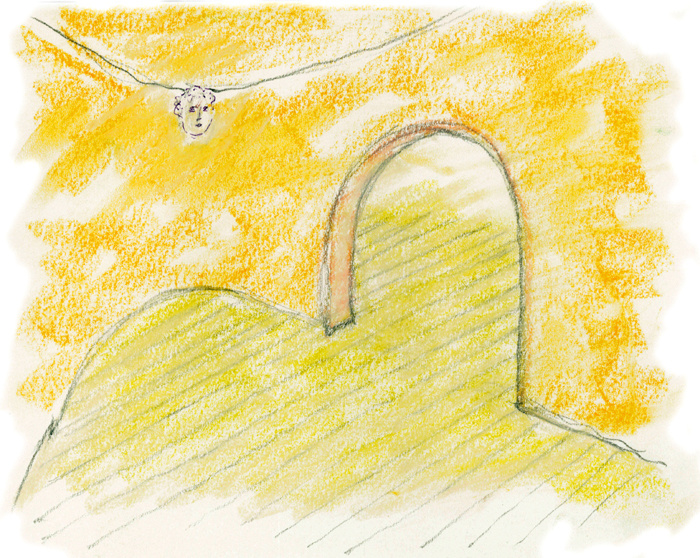 大きなアーチのある家